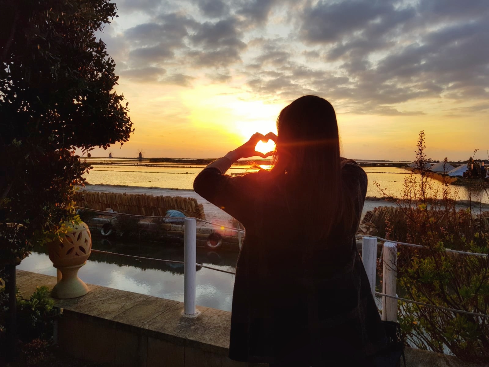 Tramonto alle saline di Marsala. Luogo del cuore 